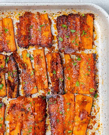 Crispy Parmesan Carrots (Cheesy Crust)
