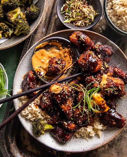 Sheet Pan Korean Popcorn Chicken