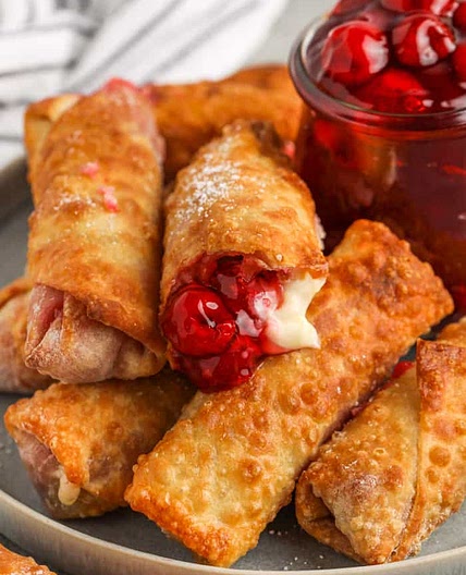 Cherry Cheesecake Egg Rolls