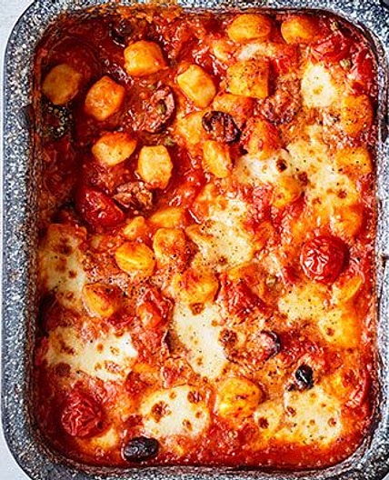 Puttanesca baked gnocchi