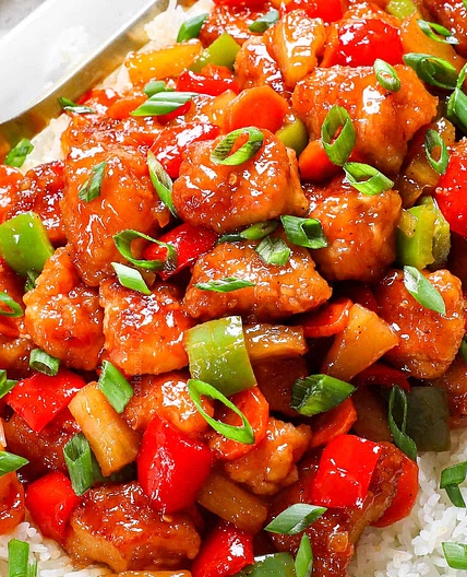 Baked Sweet and Sour Chicken with Pineapple