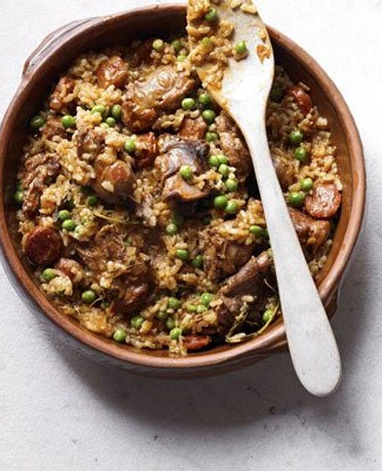 Baked rabbit & chorizo rice