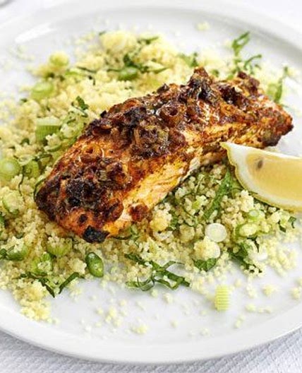 Spice & honey salmon with couscous