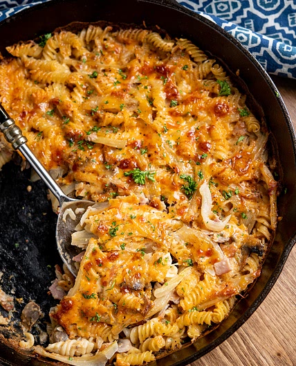Bacon, Fennel and Mushroom Pasta Bake