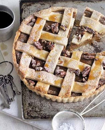 Butternut, maple & pecan lattice pie