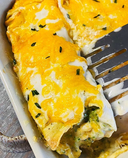 Cheesy Chicken Broccoli Crepes