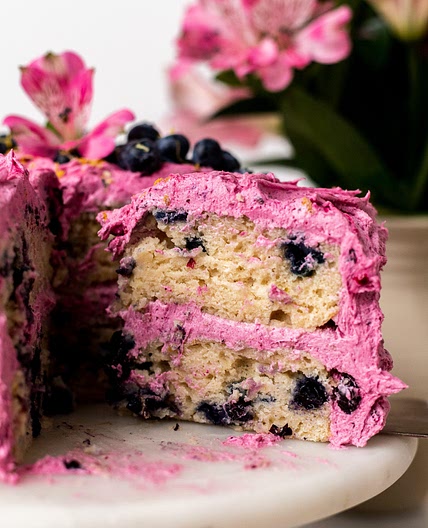 Moist & Fluffy One Bowl Vegan Lemon Blueberry Cake (Gluten Free Option)
