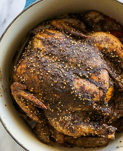 Za'atar Roasted Chicken Over Sumac Potatoes