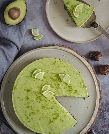 Healthy Avocado Lime Cheesecake