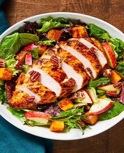 Orchard Chicken Salad with Roasted Sweet Potato, Apple & Toasted Pecans