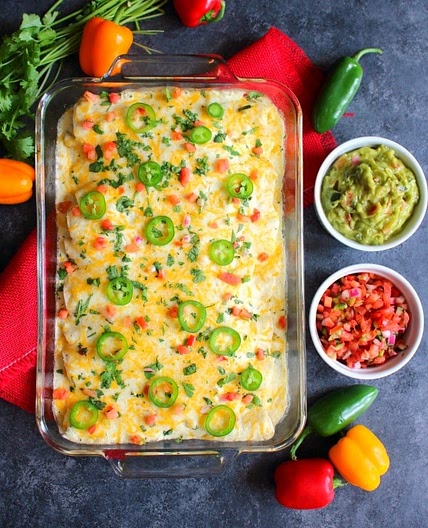 Shredded Chicken Enchiladas