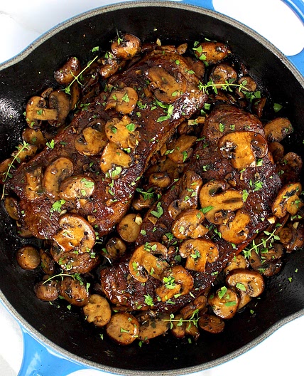 Cast Iron Steak and Mushrooms