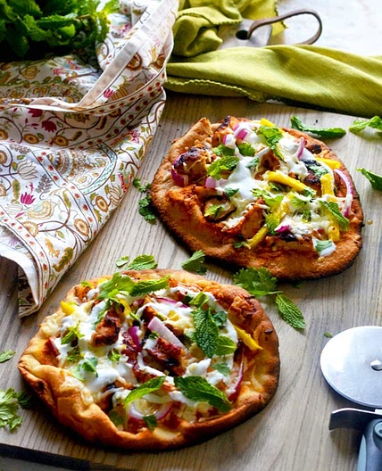 Tandoori Chicken Naan Pizza