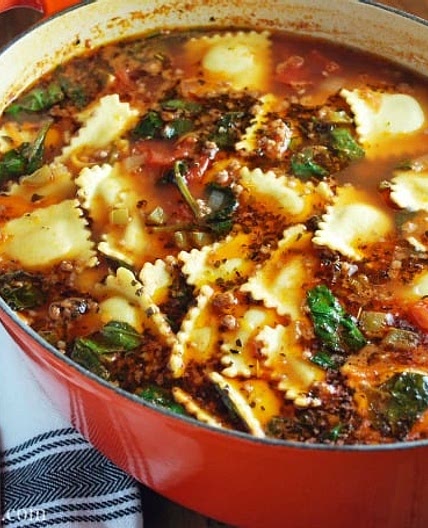 Italian Sausage and Ravioli soup