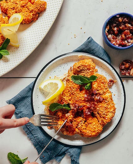 Cashew-Crusted Cauliflower “Steak”