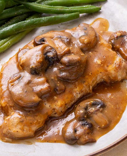 Pork Chops in Garlic Mushroom Sauce