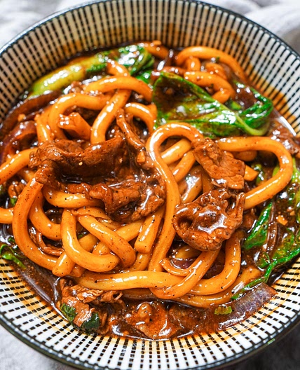 Black Pepper Beef Udon