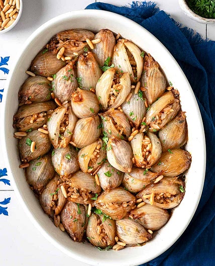 Stuffed Onions with Fragrant Rice and Pine Nuts