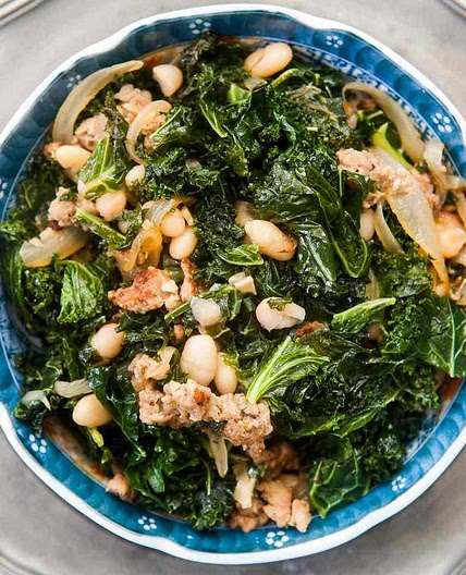 Kale with White Beans and Sausage