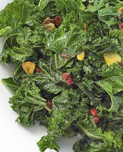 Stir-fried curly kale with chilli & garlic