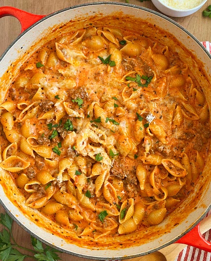 Creamy Shells and Beef