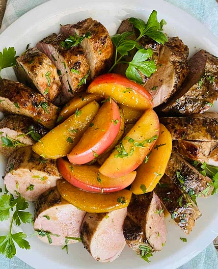 Maple Glazed Pork Tenderloin with Apples