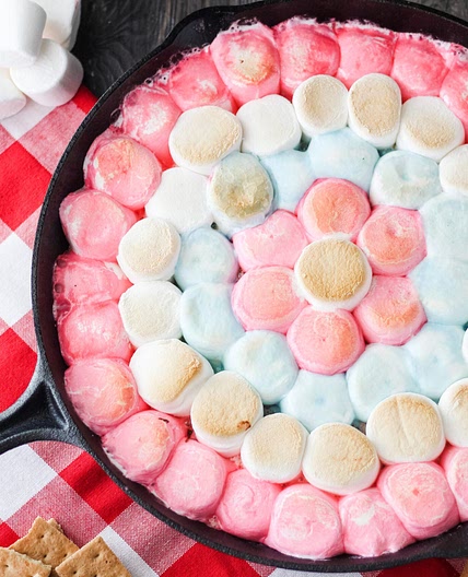 Red White and Blue S'mores Dip