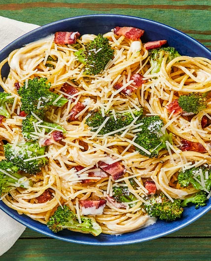 Bacon & Cream Supreme Spaghetti with Broccoli