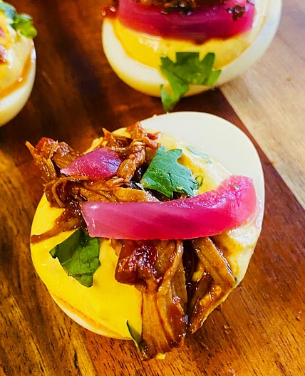 Smoked Birria Deviled Eggs