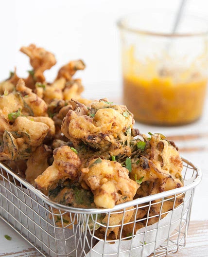 Vegetable Pakoras with Mango Chutney
