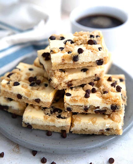 Keto Chocolate Chip Cookie Cheesecake Bars
