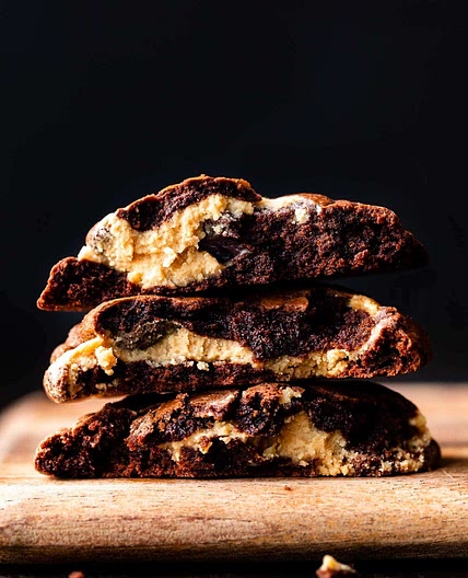 Peanut Butter Filled Brownie Cookies