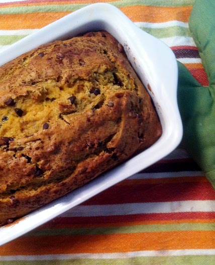 Pumpkin Banana Chocolate Chip Bread