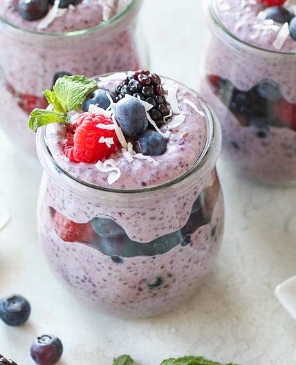 Mixed Berry Protein Chia Pudding
