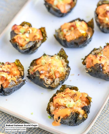 Baked Salmon Sushi Cups