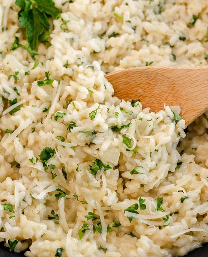 Creamy Garlic Parmesan Risotto Recipe + VIDEO