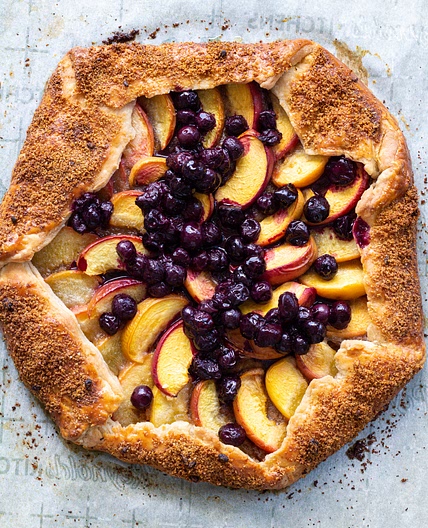 Peach Galette with Rosemary Blueberries