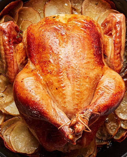 Cast-Iron Roast Chicken With Crispy Potatoes