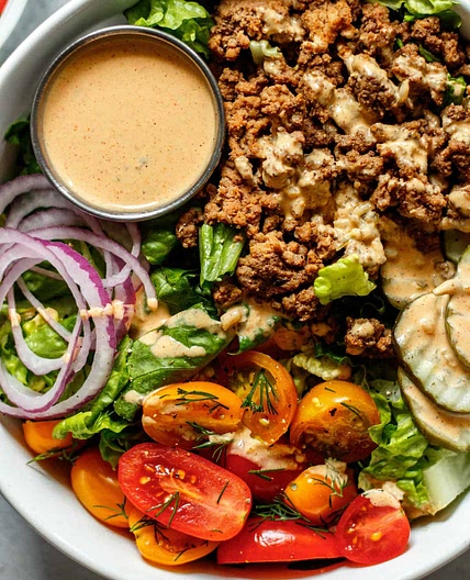 Healthy Burger Bowls with Special Sauce