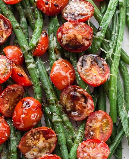 Roasted Green Beans And Tomatoes