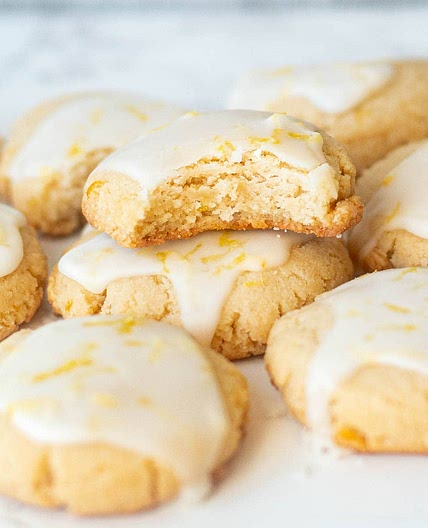 Almond Lemon Cookies - Healthy Lemon Almond Cookies with Lemon Glaze