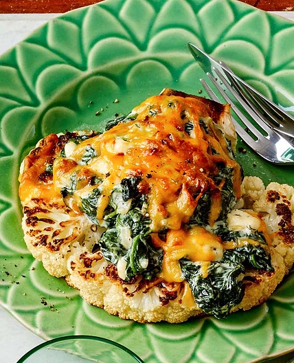 Roasted Cauliflower Steak & Spanakopita Melts