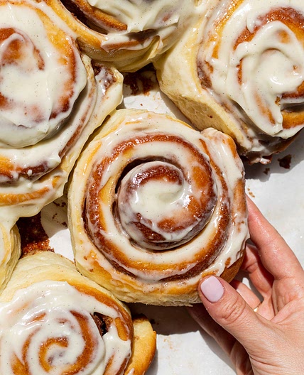 Milk Bread Cinnamon Rolls with Cream Cheese Icing
