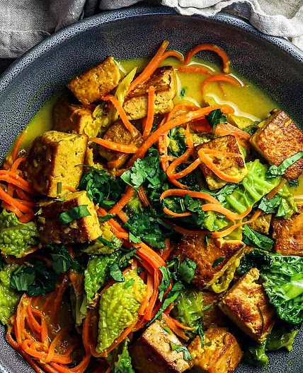 Cabbage Skillet with Creamy Lemongrass Sauce