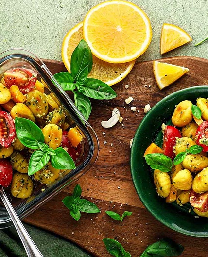 Crispy Gnocchi with Basil Orange Pesto