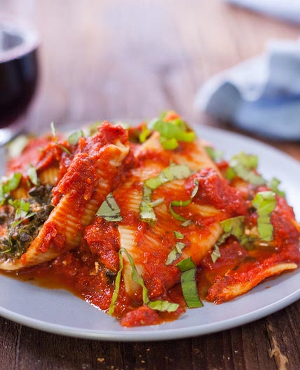 Crock Pot Spinach Stuffed Pasta Shells