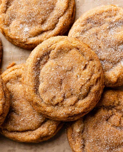 Chewy Pumpkin Snickerdoodle Cookies