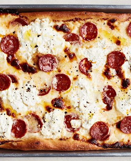 Pepperoni Three-Cheese White Pizza