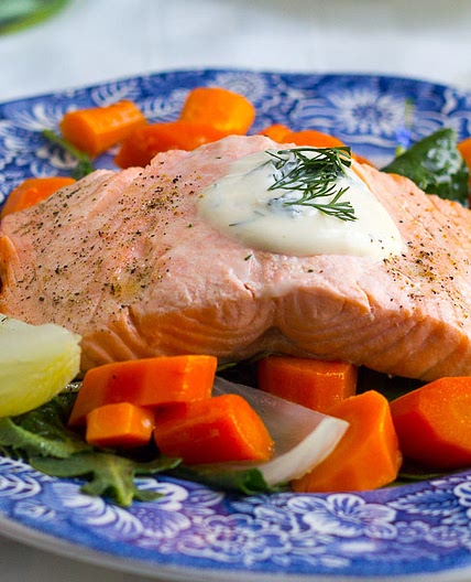 Kevin's Poached Salmon and Veggies
