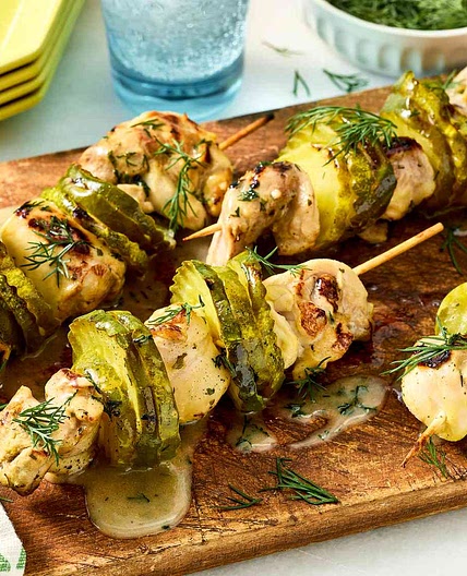 Dill Pickle Chicken Skewers